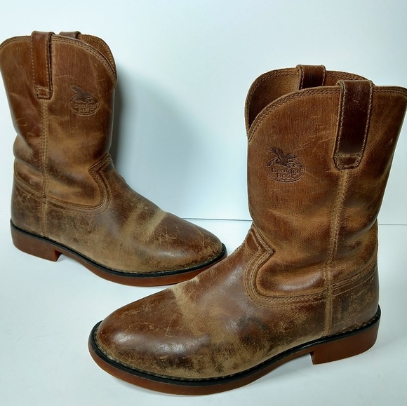 short pull on work boots